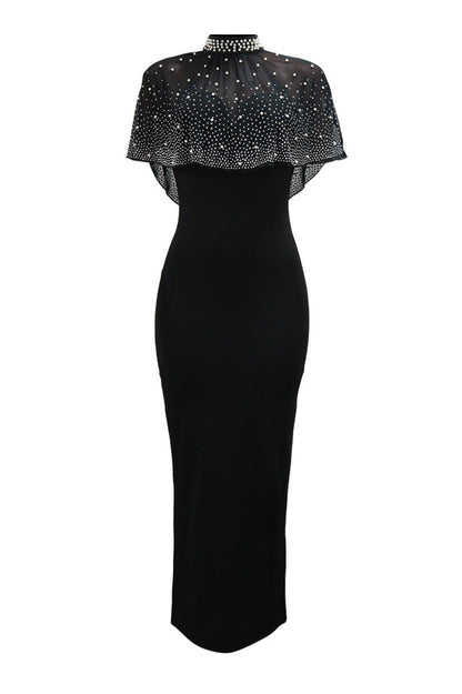 Beaded O Neck Solid Color Two Piece Set