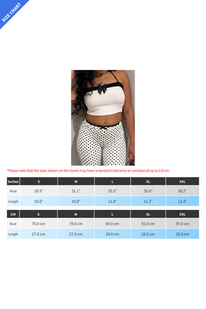 Contrast Bow Halter Crop Top