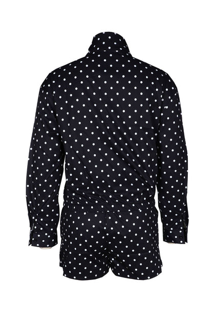 Polka Dot Zip-Up Jacket & Shorts Set