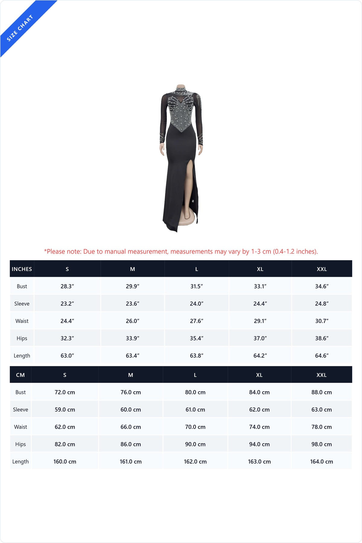 Rhinestone Mesh High Slit Maxi Dress