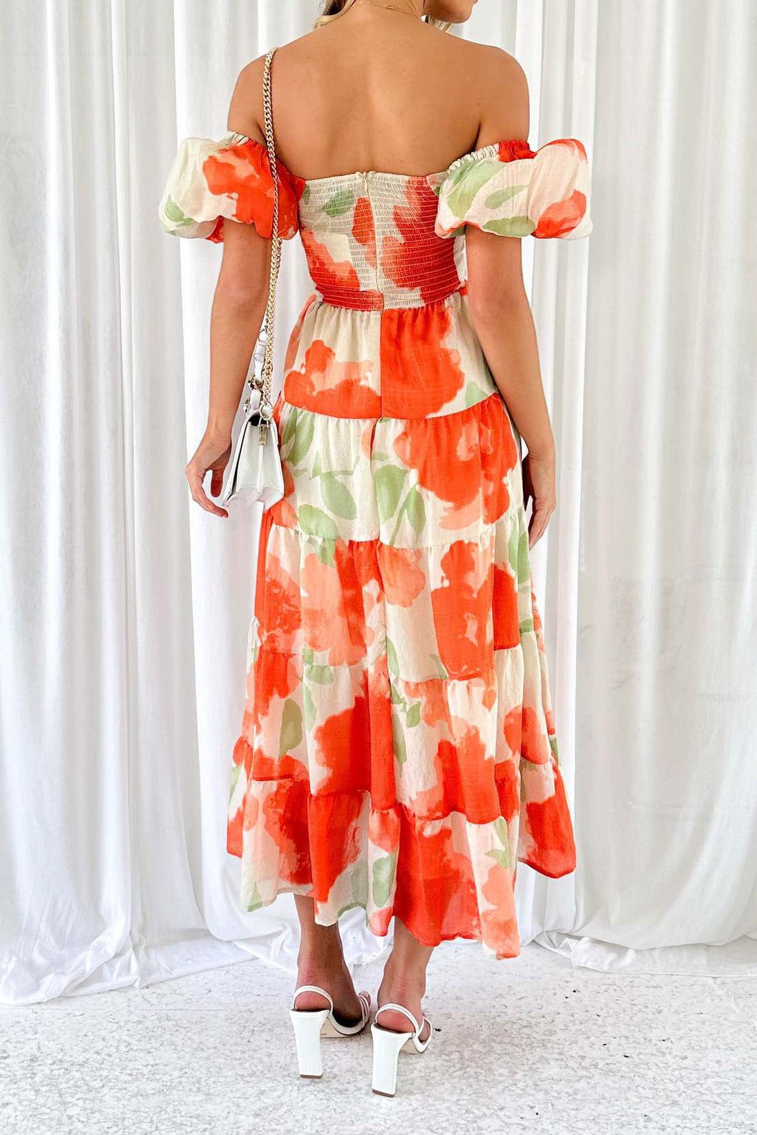 Seaside Printed Puff Sleeve Dress