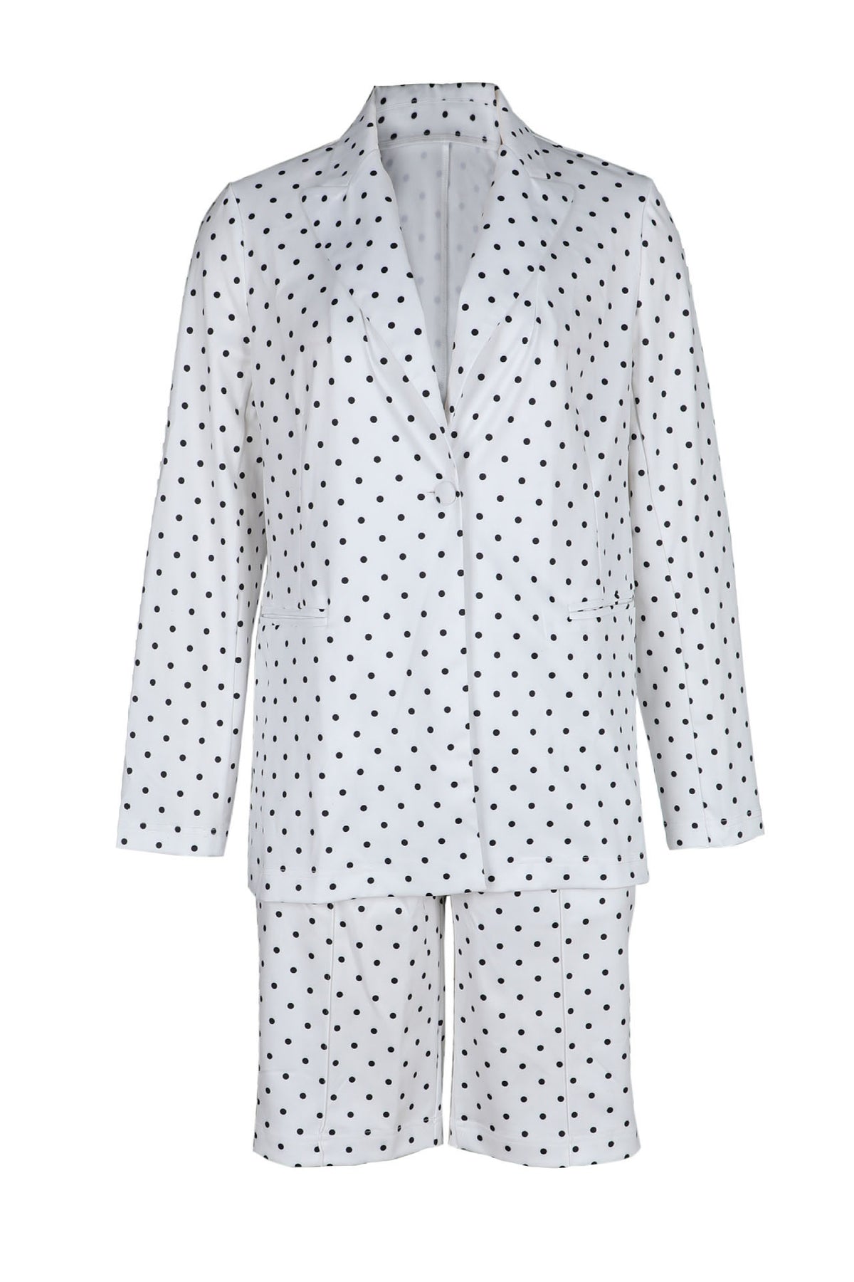 Polka Dot Blazer & Shorts Set