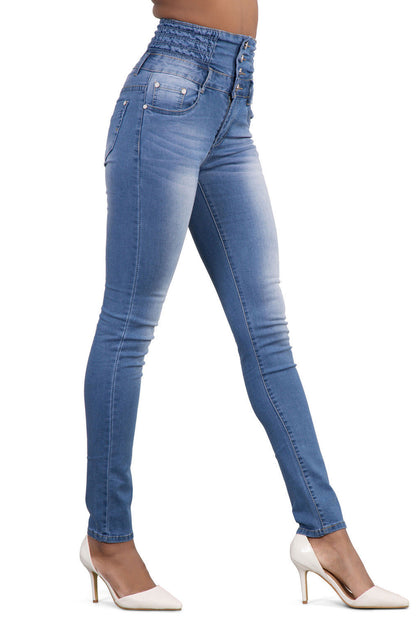 Butt Lift Push Up Mid Waist Skinny Jeans