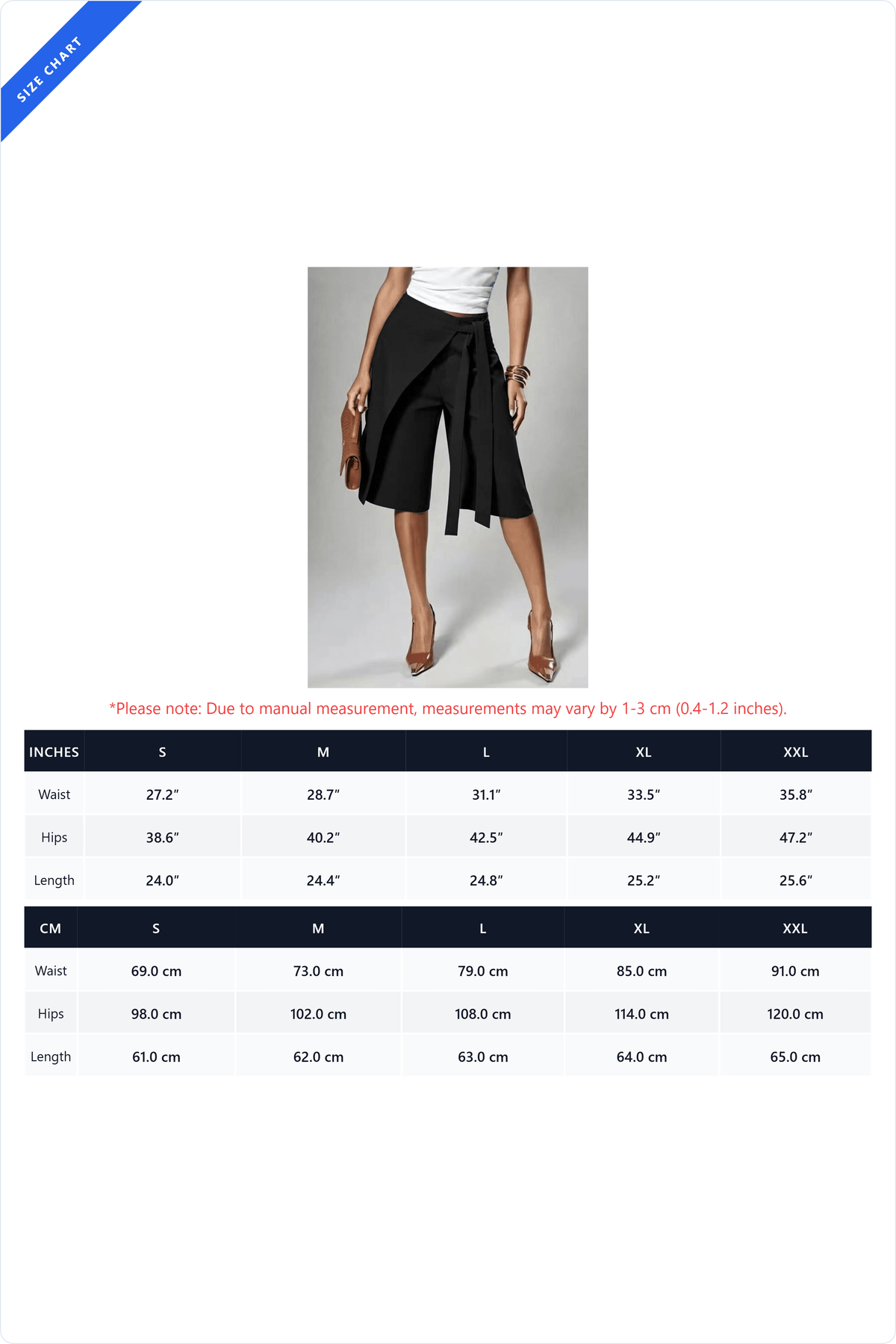 Asymmetrical Wrap Tie-Waist Culottes