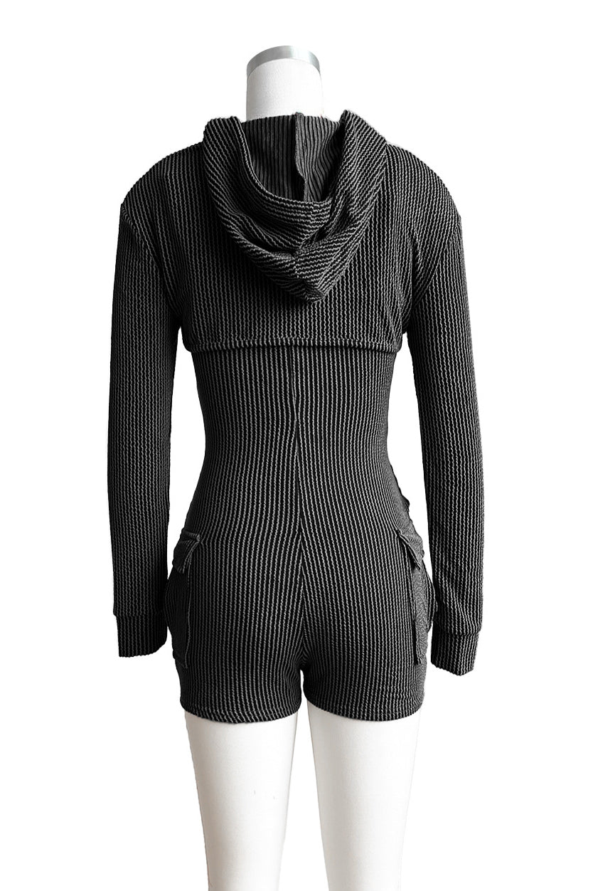 Crop Hoodie Romper Sets