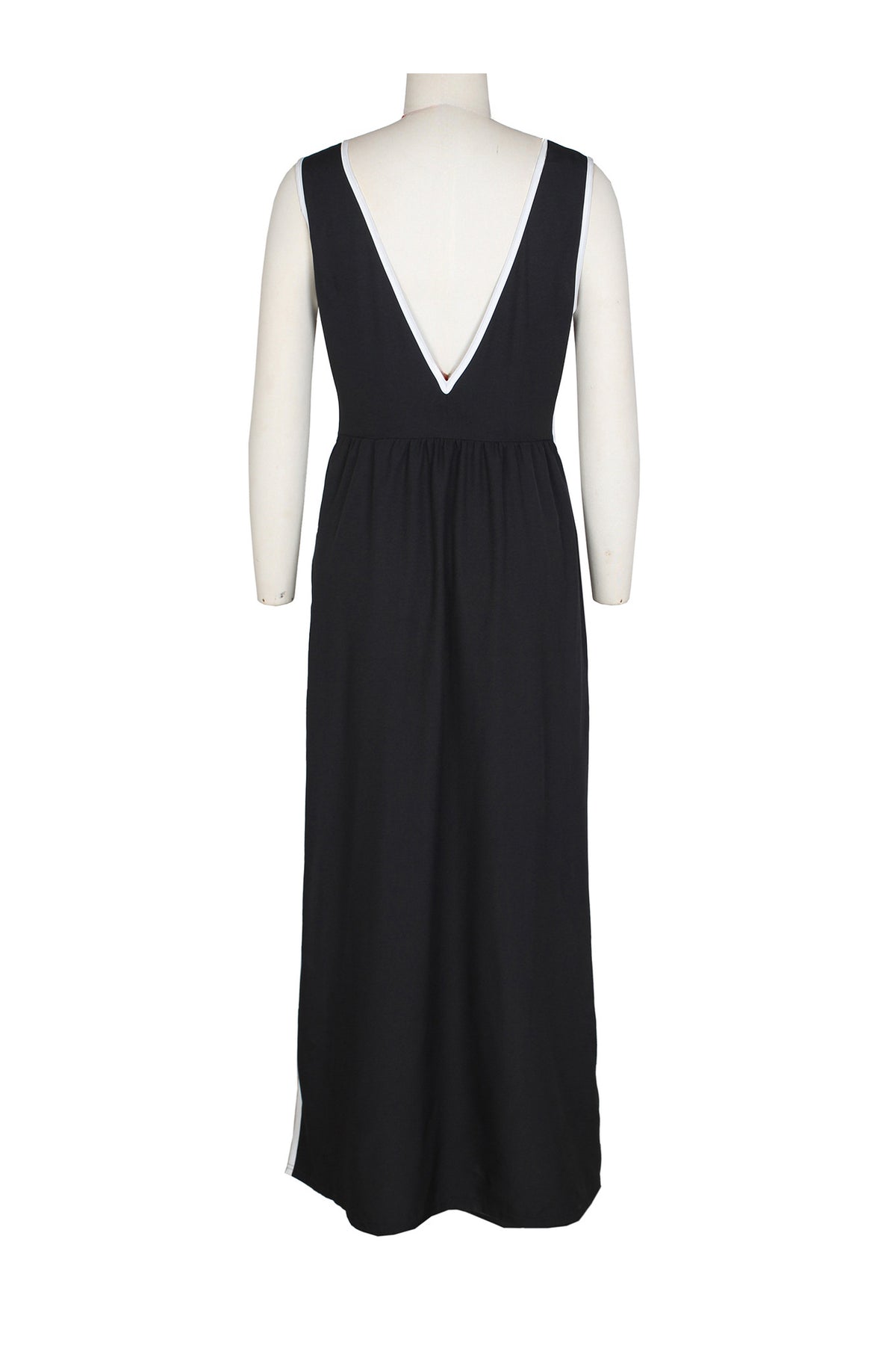 Bow Deep V Neck Slit Maxi Dresses