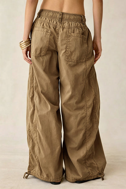 Wide Leg Drawstring Parachute Pant
