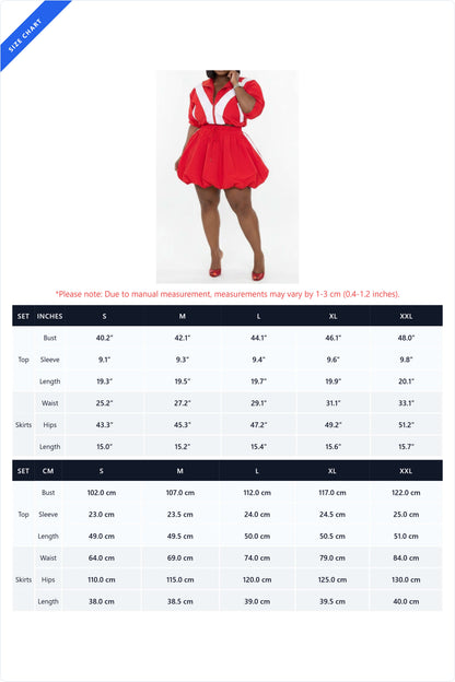 Color-Block Track Jacket & Bubble Skirt Set
