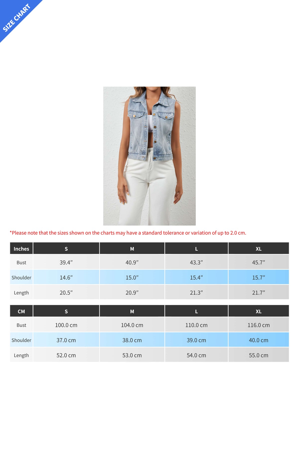 Loose Fit Casual Denim Vest