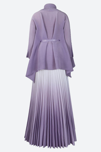 Gradient Batwing Sleeve Top and Skirt Set