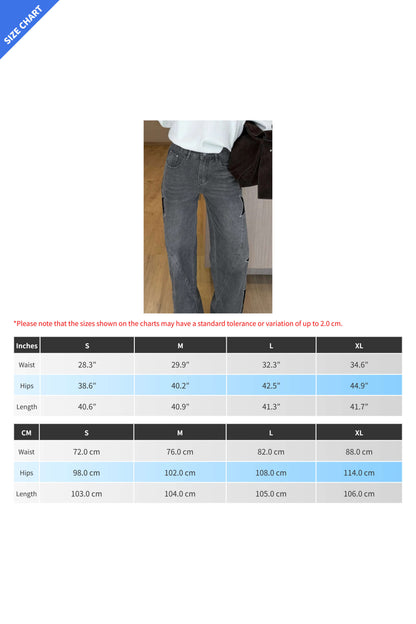 Casual Pocket Wide-Leg Jeans