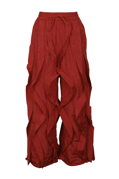 Pleated Wide Leg Casual Pants