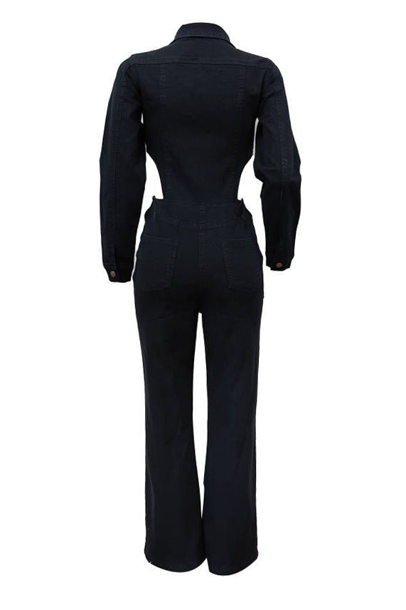 Cut-Out Casual Stretch Jumpsuit