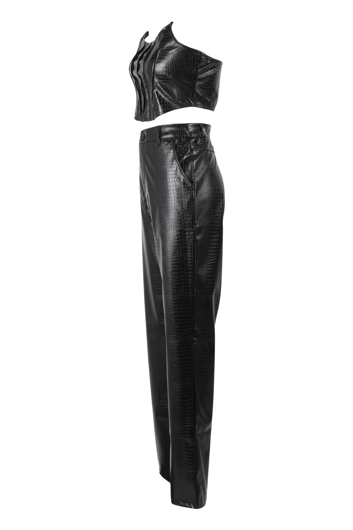 Corset Cutout PU Leather Cargo Set