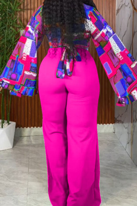 Plus Size Tie-Front Top & Pants Set