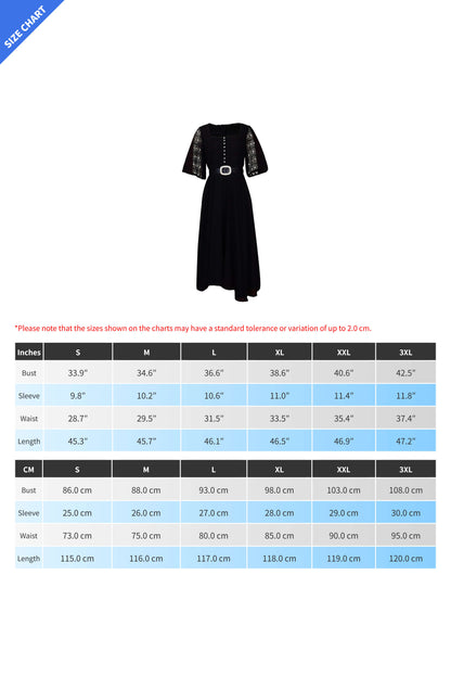 Square Neckline Lace Sleeve Midi Party Dress