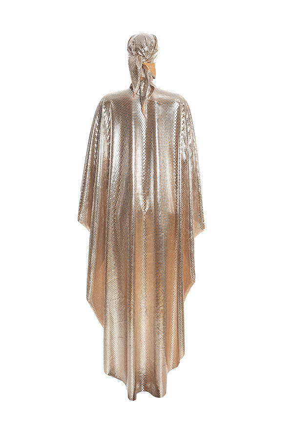 Metallic-Effect Cape Bodysuit