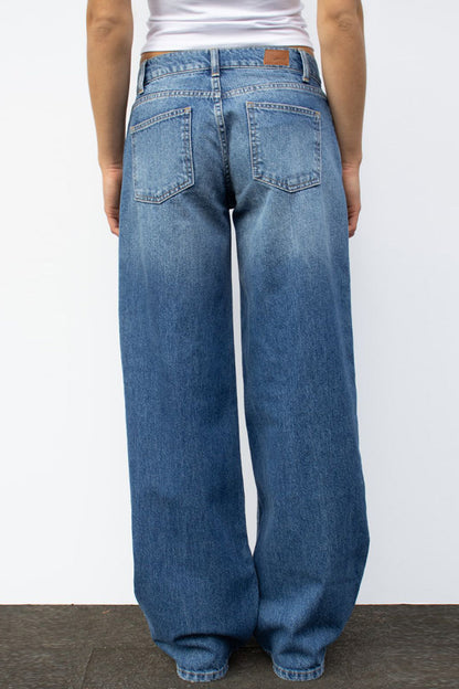 Vintage High Waist Loose Straight Wide Jeans