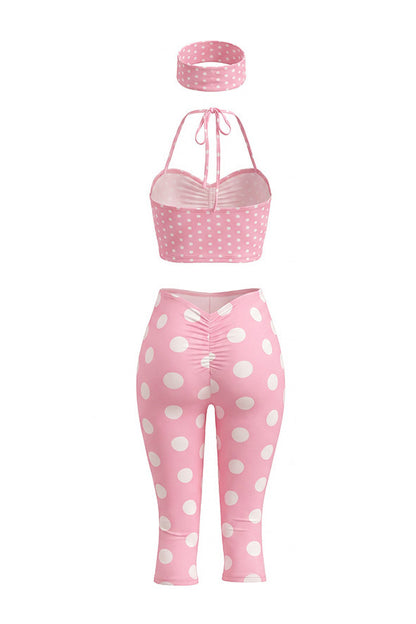 3-Piece Crop Top, Capri & Headband Set