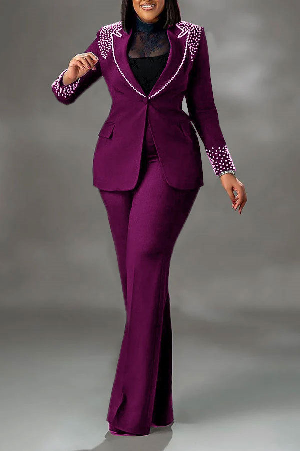 Long Sleeve Slim Fit Stretch Suit Set