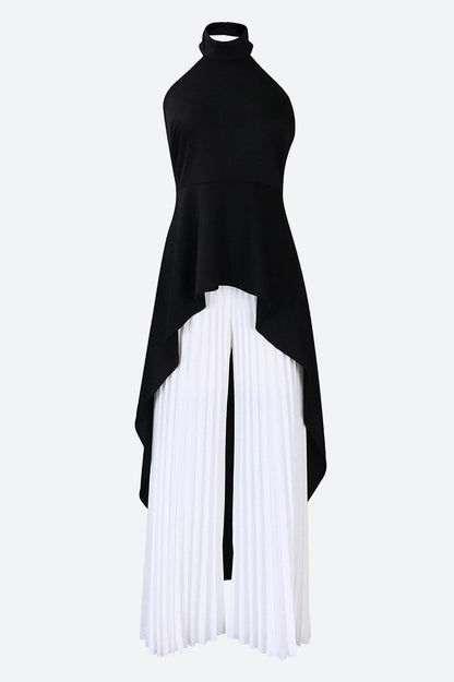 Halter Tunic Top & Pleated Pants Set