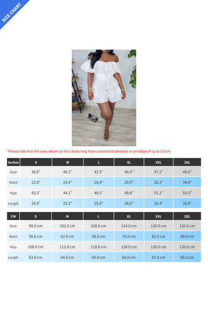 Ruffle Off Shoulder Romper