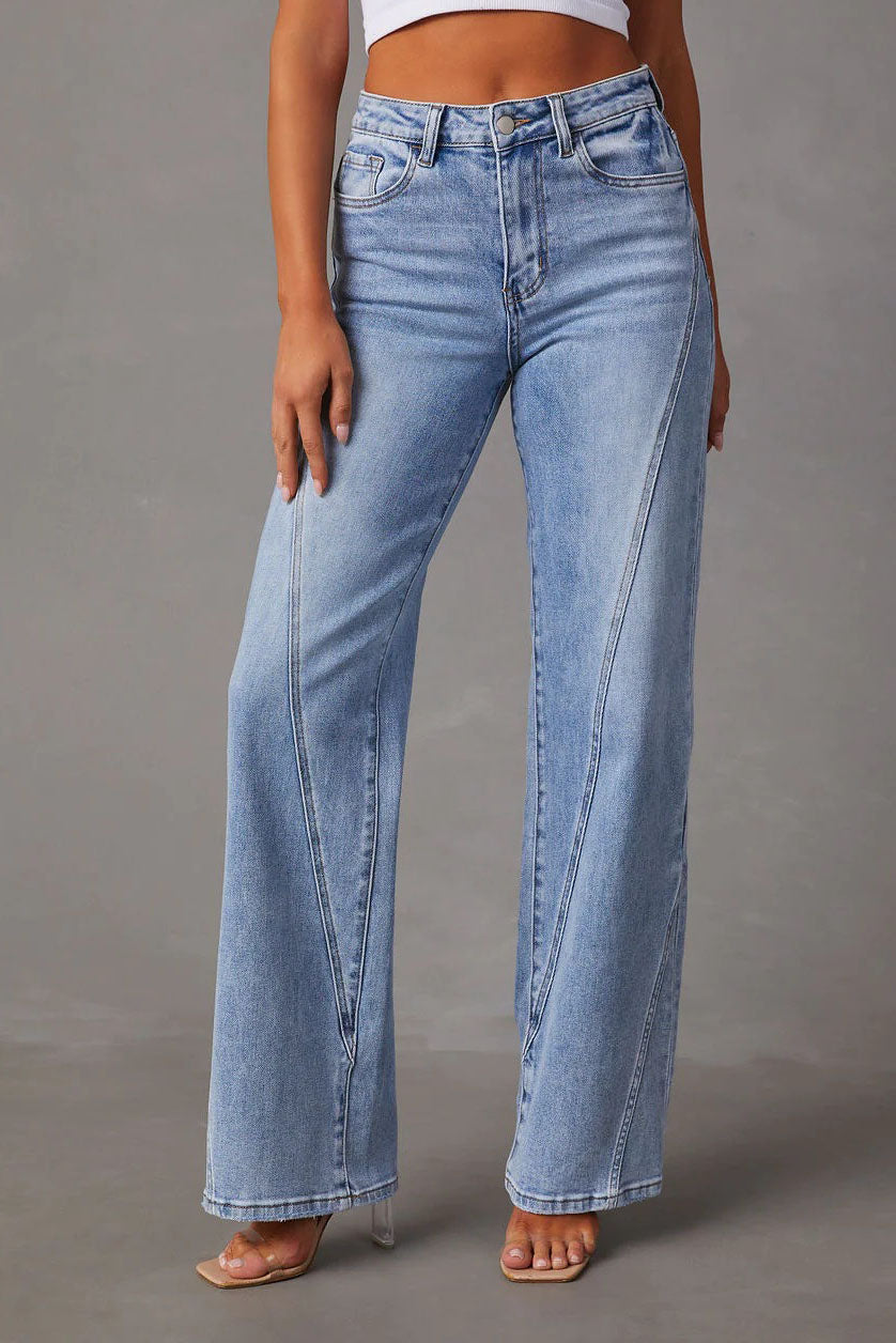 Loose Stitch Wide Leg Jeans