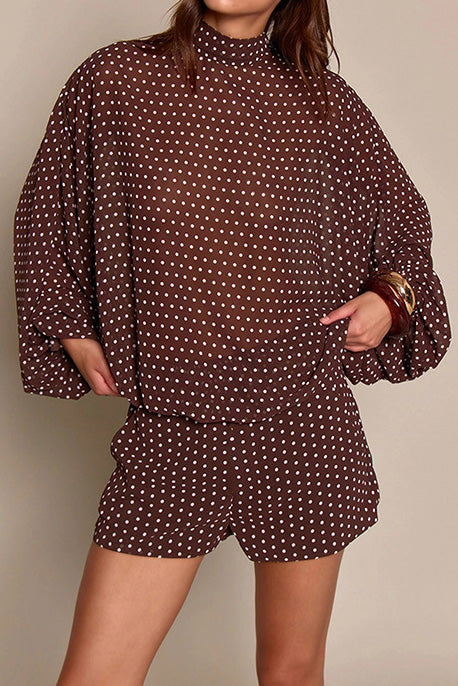 Polka Dot Sheer 2-Piece Shorts Set