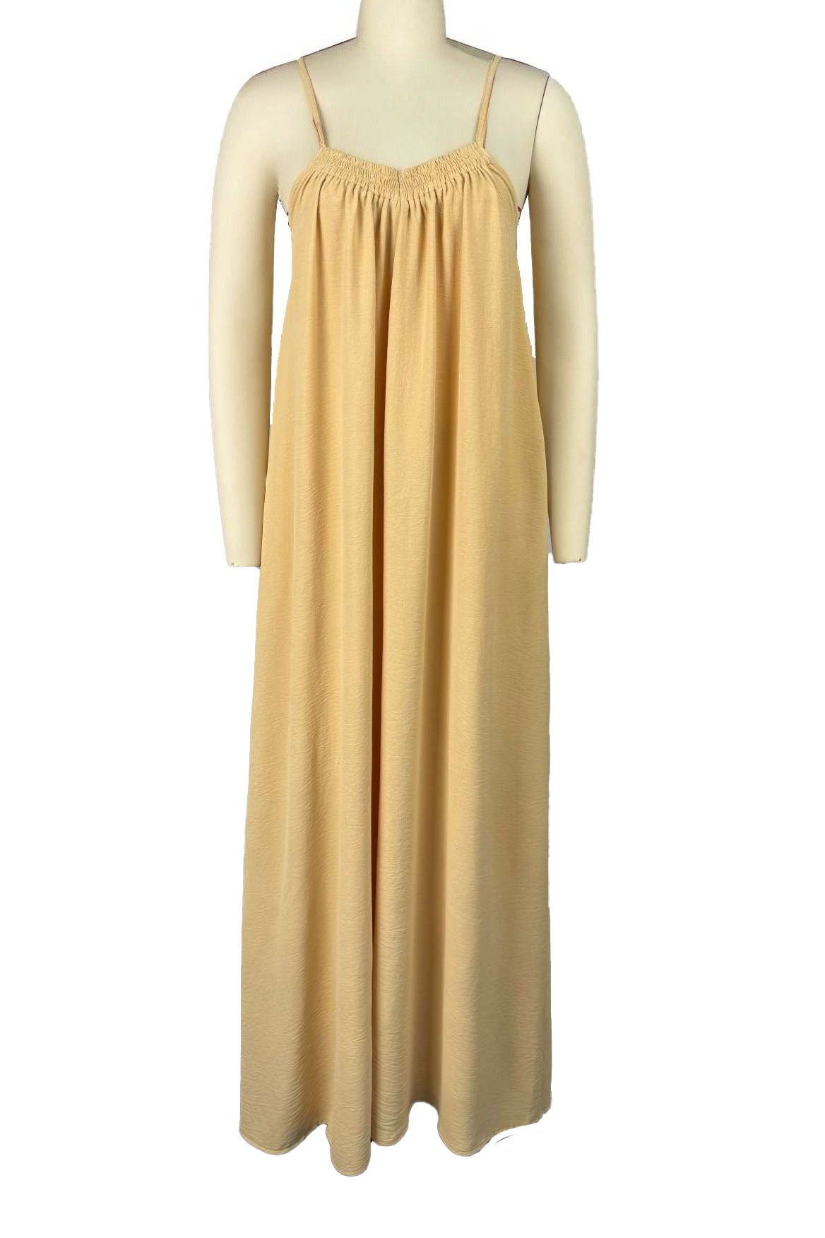 Pleated Spaghetti Strap Maxi Dress