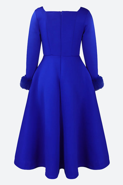 Long Sleeve Square Neck Maxi Dresses