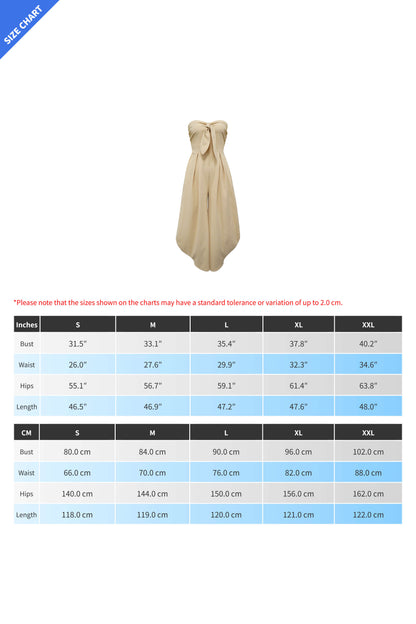 Strapless Tie-Front Wide Leg Jumpsuit