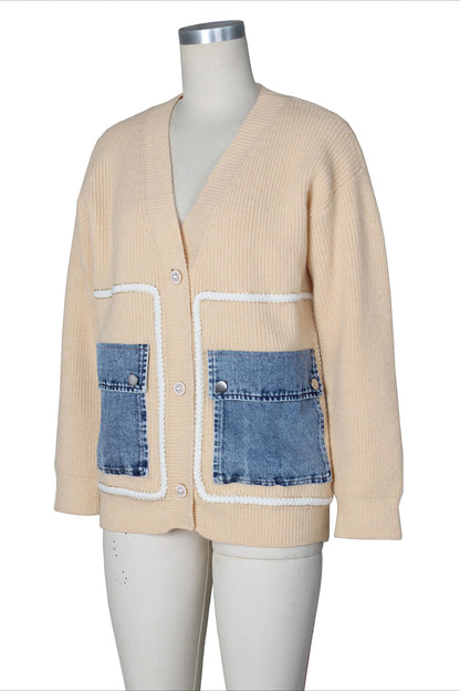 Denim Combo Cardigan