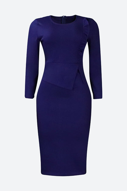 Bodycon Long Sleeve Midi Pencil Dress