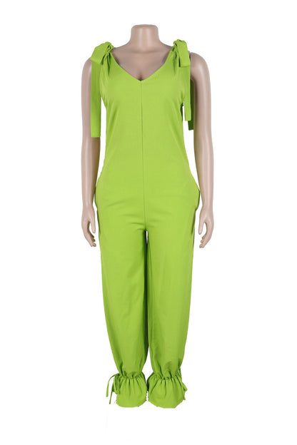 Bandage Casual Style Loose Jumpsuit