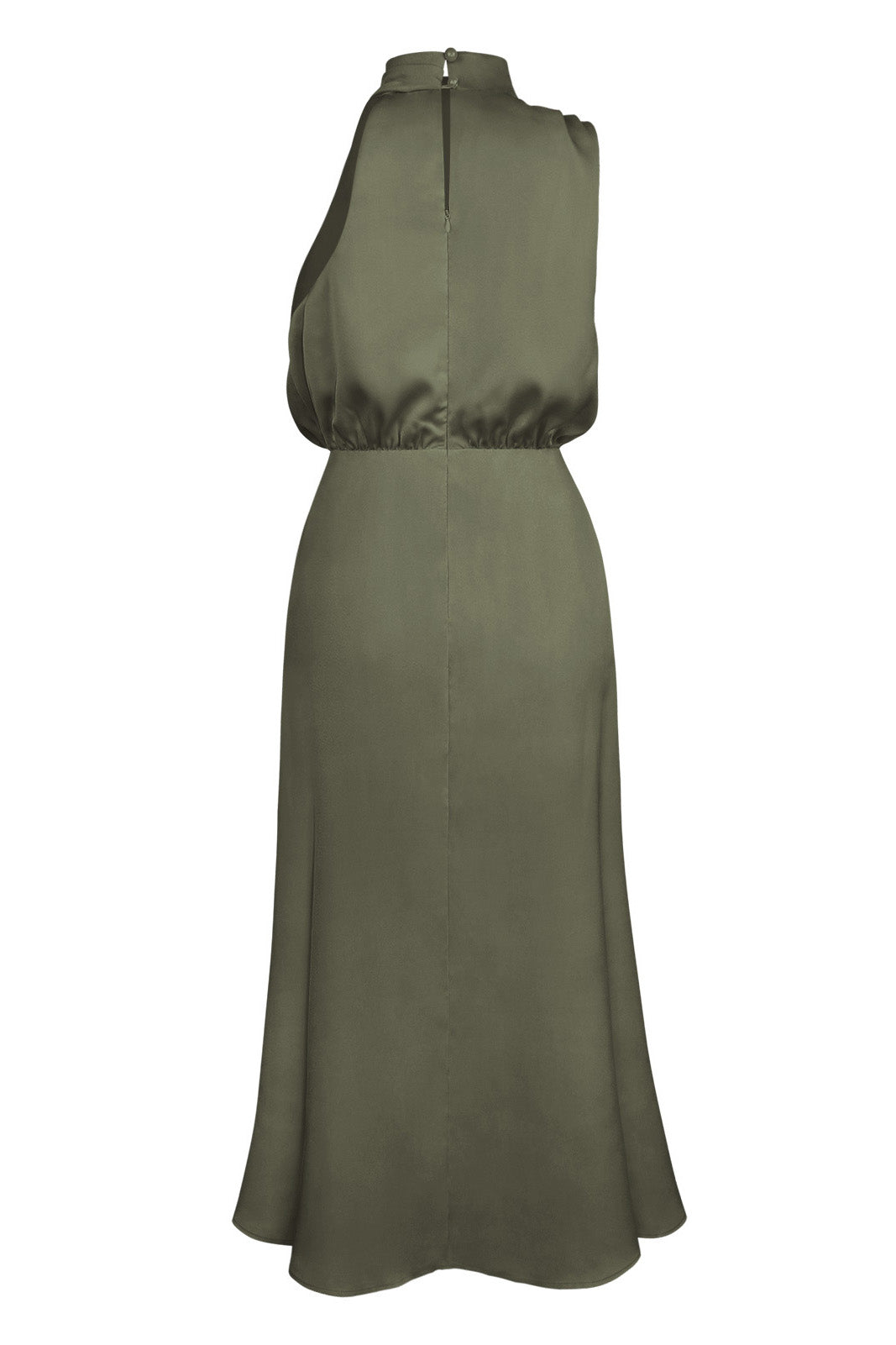 Satin Mock-Neck Slip Dress