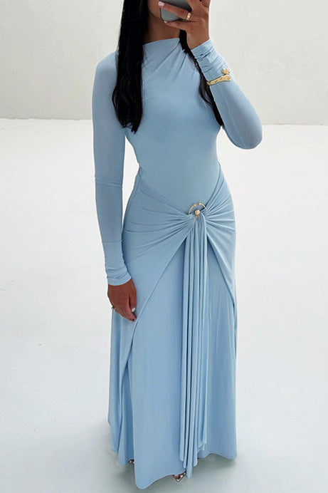 Twist Knot Ring Detail Maxi Dress