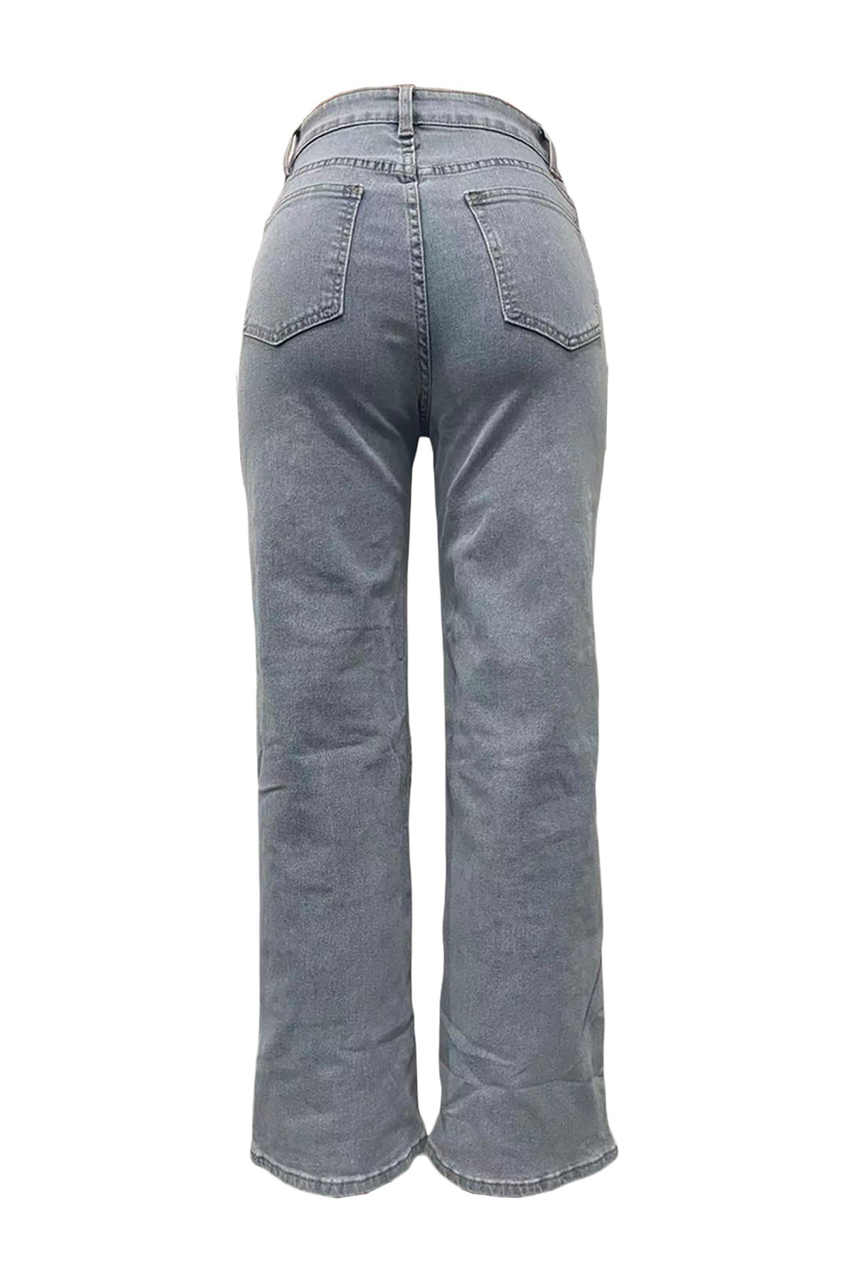 Pearl & Rhinestone Embellished Wide Leg Jeans