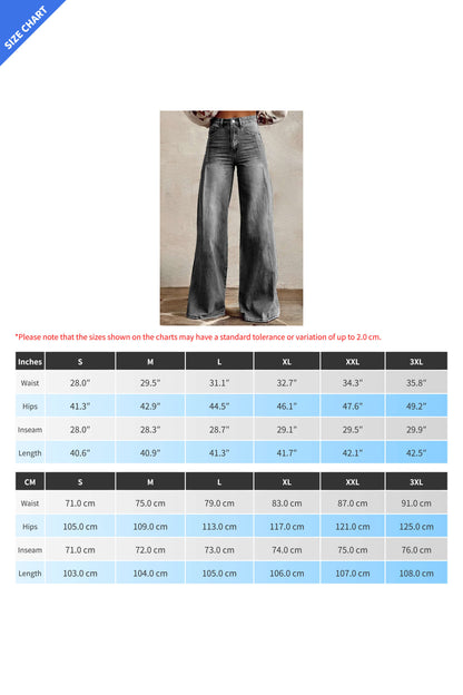 Vintage High Waist Wide Leg Floor Length Jeans