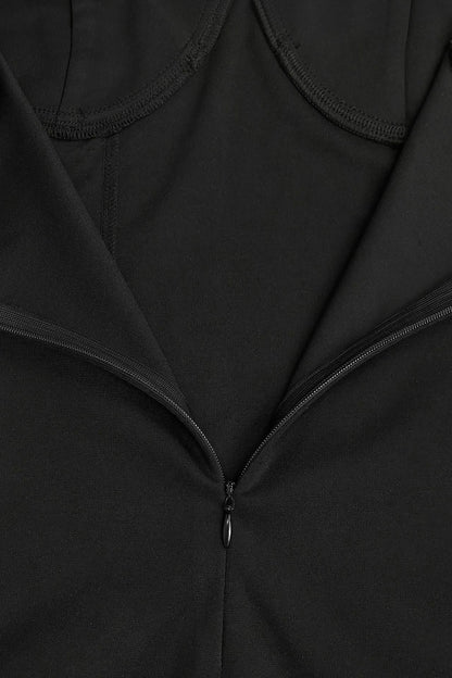 Grommet-Detail Corset Midi Dress with High Slit