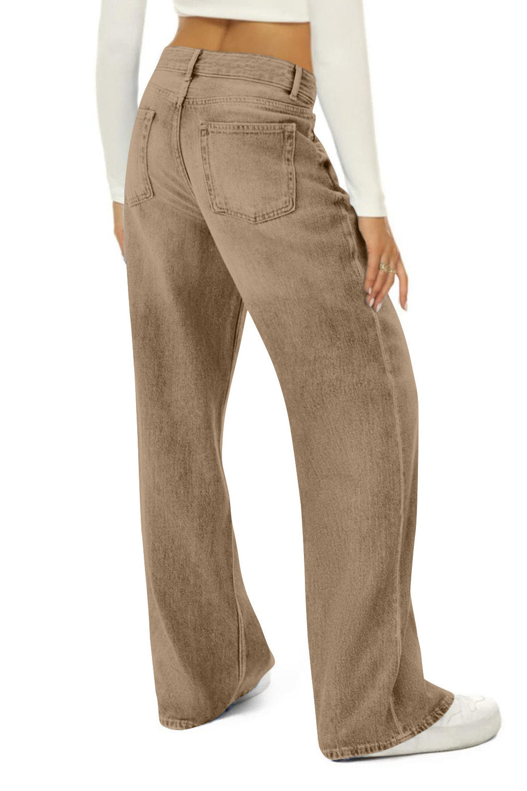 Vintage High Waist Wide Leg Floor Length Jeans
