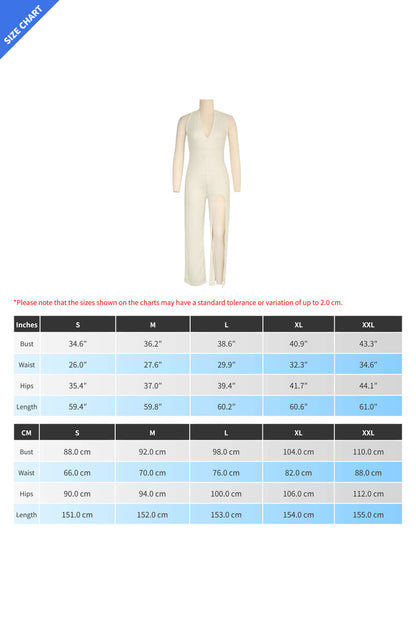Halter Irregular Slit Jumpsuit