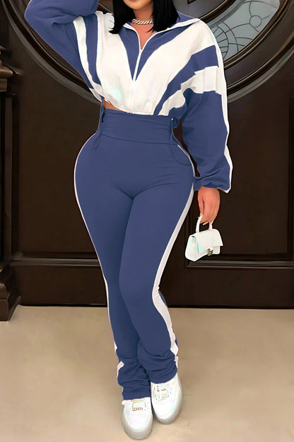 Sporty Color Block 2-Piece Tracksuit