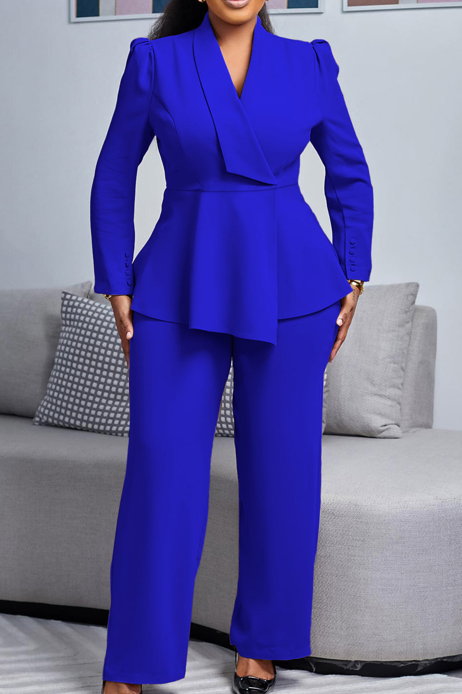 Lapel Blazer & Pants Set