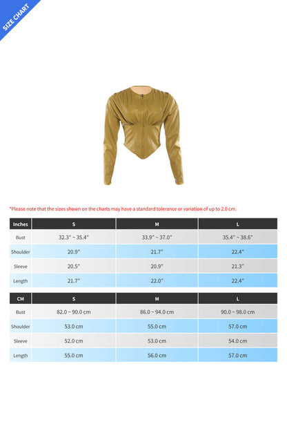 Faux Leather Zip-Up Corset Top
