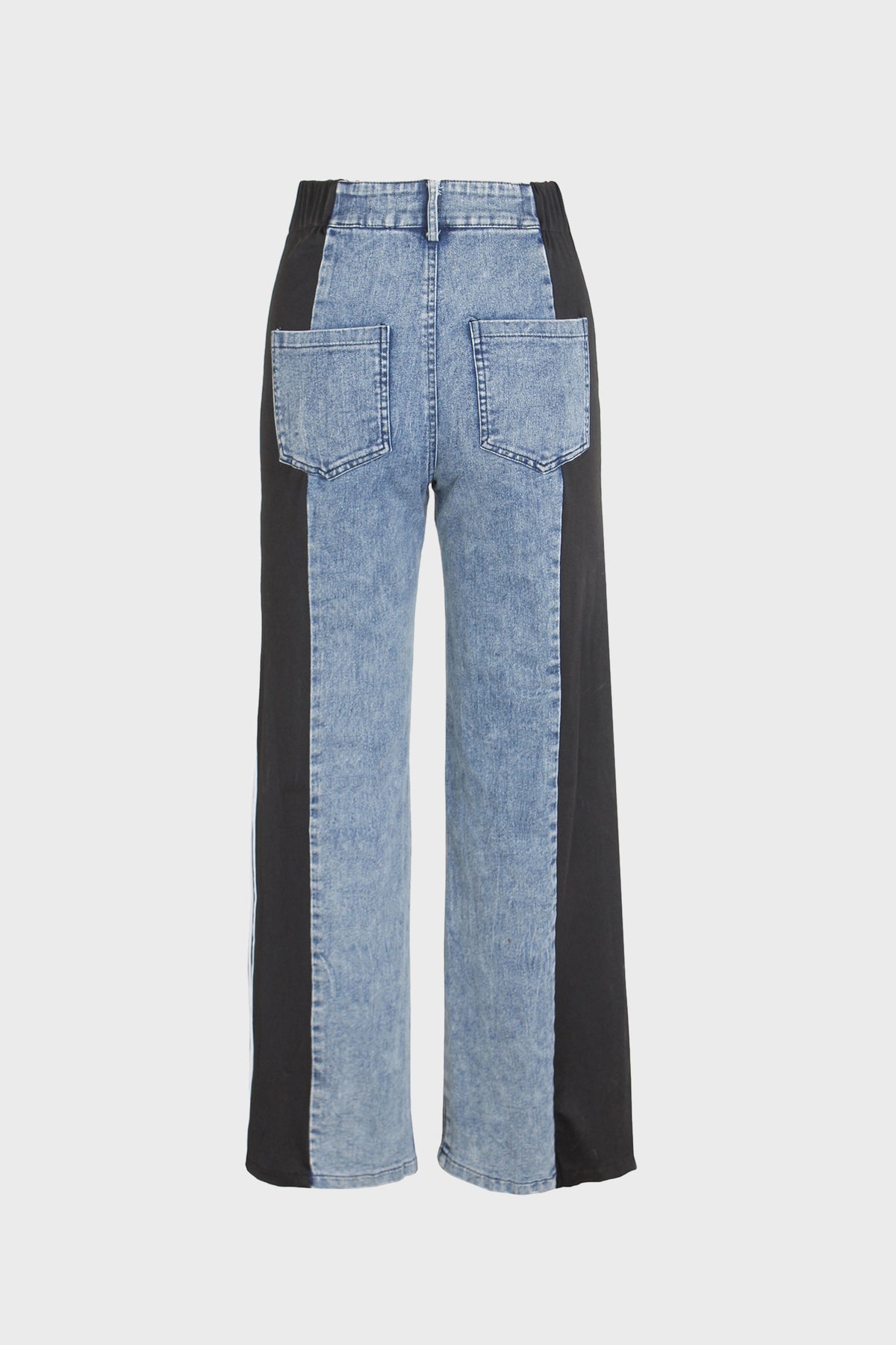 Wide Jeans with Wide Contrast Side Lines