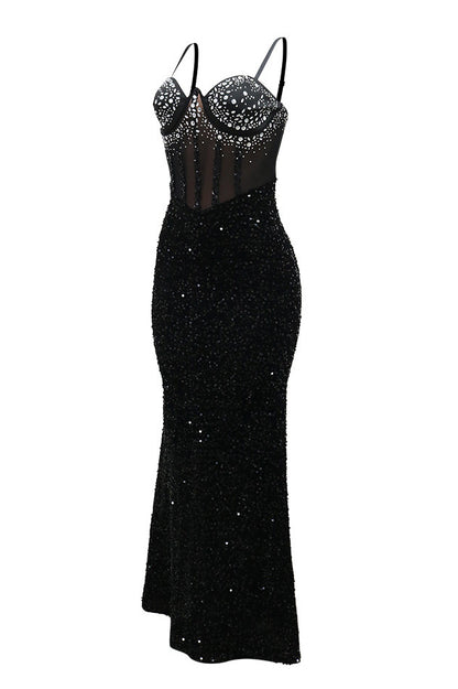 Velvet Sequin Party Dress