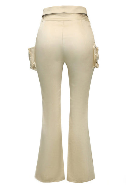 Zip Cargo Flared Pants