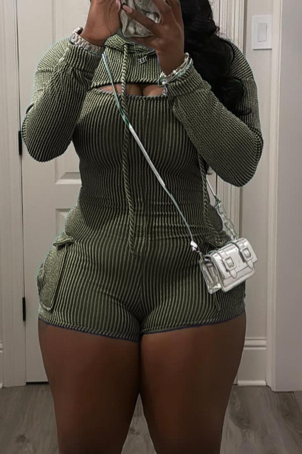 Crop Hoodie Romper Sets