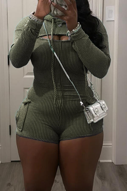 Crop Hoodie Romper Sets