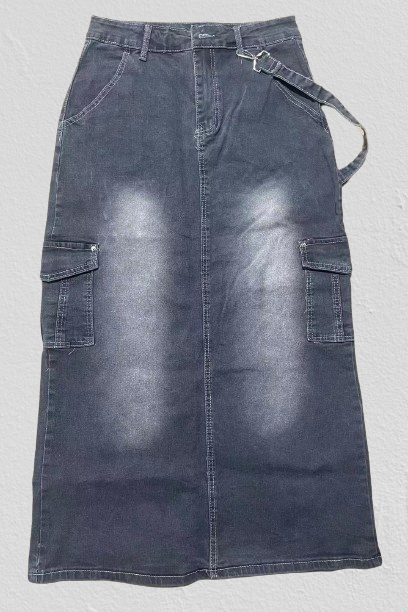 Pocket Maxi Denim Skirts